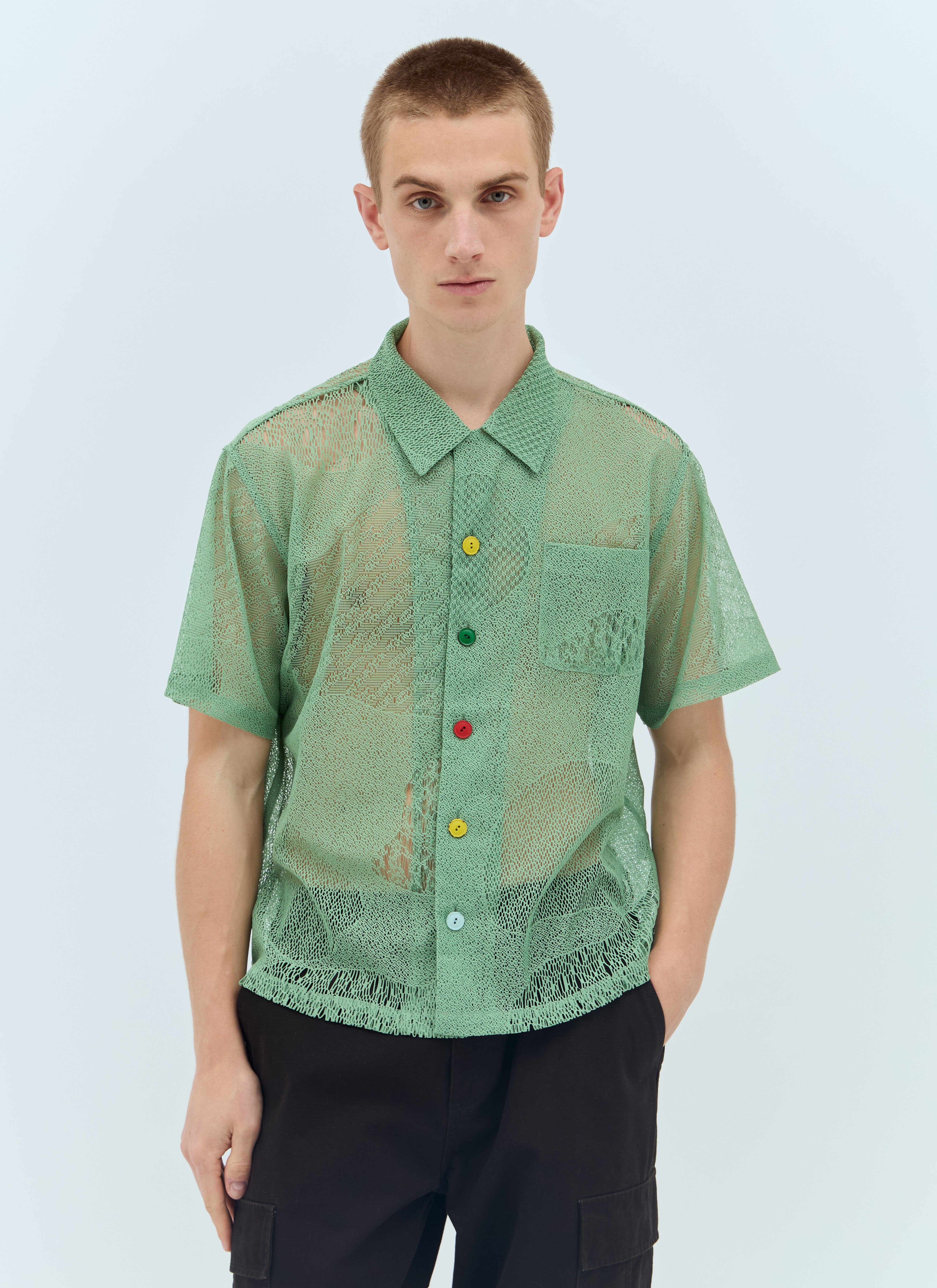 Brain Dead Engineered Mesh Shirt Green bra0156016