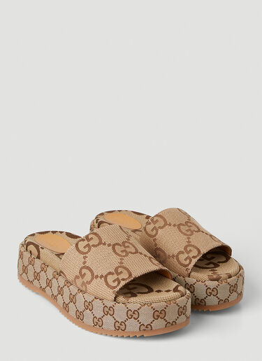 Gucci Angelina GG Platform Slides Beige guc0247136
