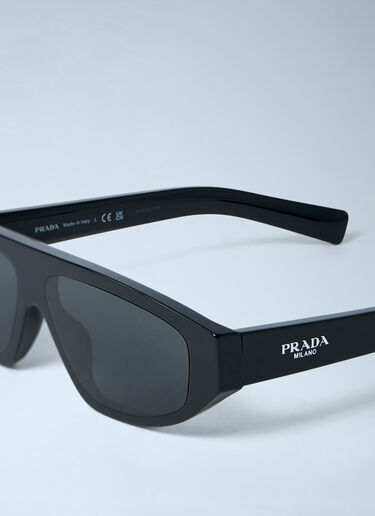 Prada Rectangular Acetate Sunglasses Black lpr0362001