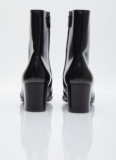 Saint Laurent XIV Zipped Leather Boots Black sla0154028