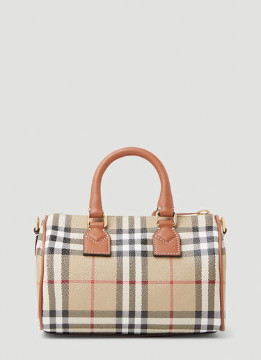 Burberry Check Mini Bowling Bag Beige bur0253088