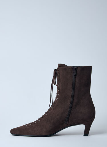 TOTEME Suede Lace-Up Boots Black tot0260017