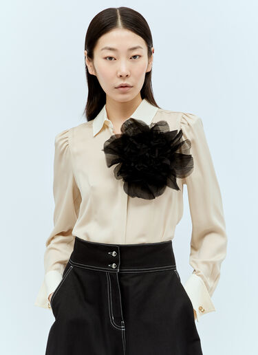 Crepon Flower Brooch Max Mara Crepon Flower Brooch Black max0256033