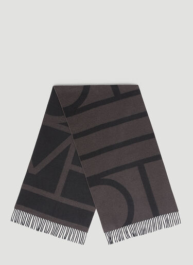 Monogram Jacquard Wool Scarf TOTEME Monogram Jacquard Wool Scarf Grey tot0254023