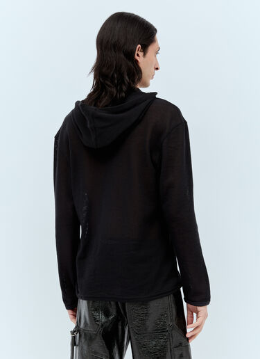 Courrèges Mesh Hooded Sweatshirt Black cou0156006