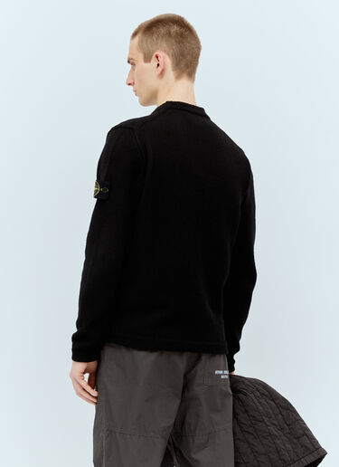 Stone Island Logo Patch Cardigan Black sto0156089