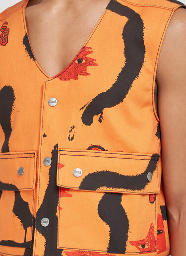 Come Tees Illustrative Snap Vest Orange com0340002