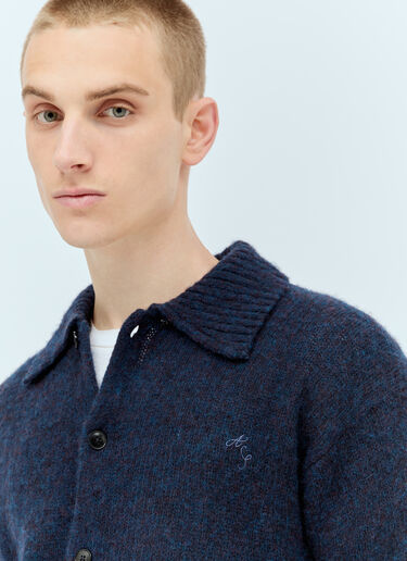 Acne Studios Polo Wool Cardigan Blue acn0155017