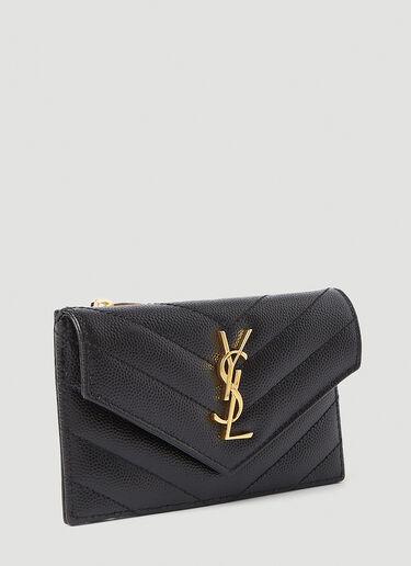 Saint Laurent Logo Plaque Cardholder Black sla0249166