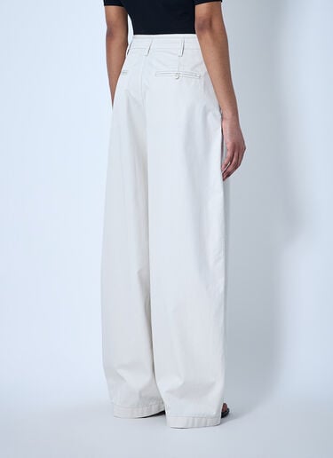 Lemaire Wide-Leg Tailored Trousers White lem0264004