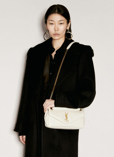 Saint Laurent Calypso Small Shoulder Bag Cream sla0254124