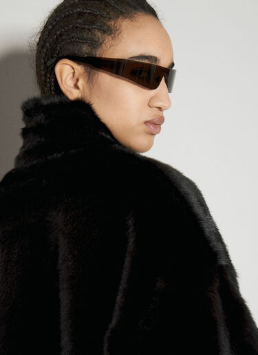Balenciaga Faux-Fur Zip-Up Jacket Black bal0255101