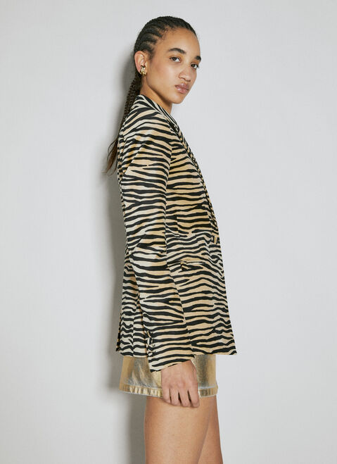 Ann Demeulemeester Tiger Print Tailored Blazer Black ann0254006