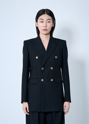 Saint Laurent Wool Gabardine Blazer Beige sla0259013