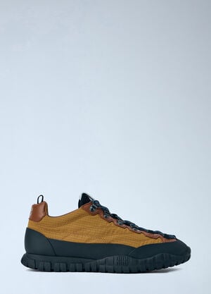 Miu Miu Technical Fabric And Leather Sneakers Brown miu0266050