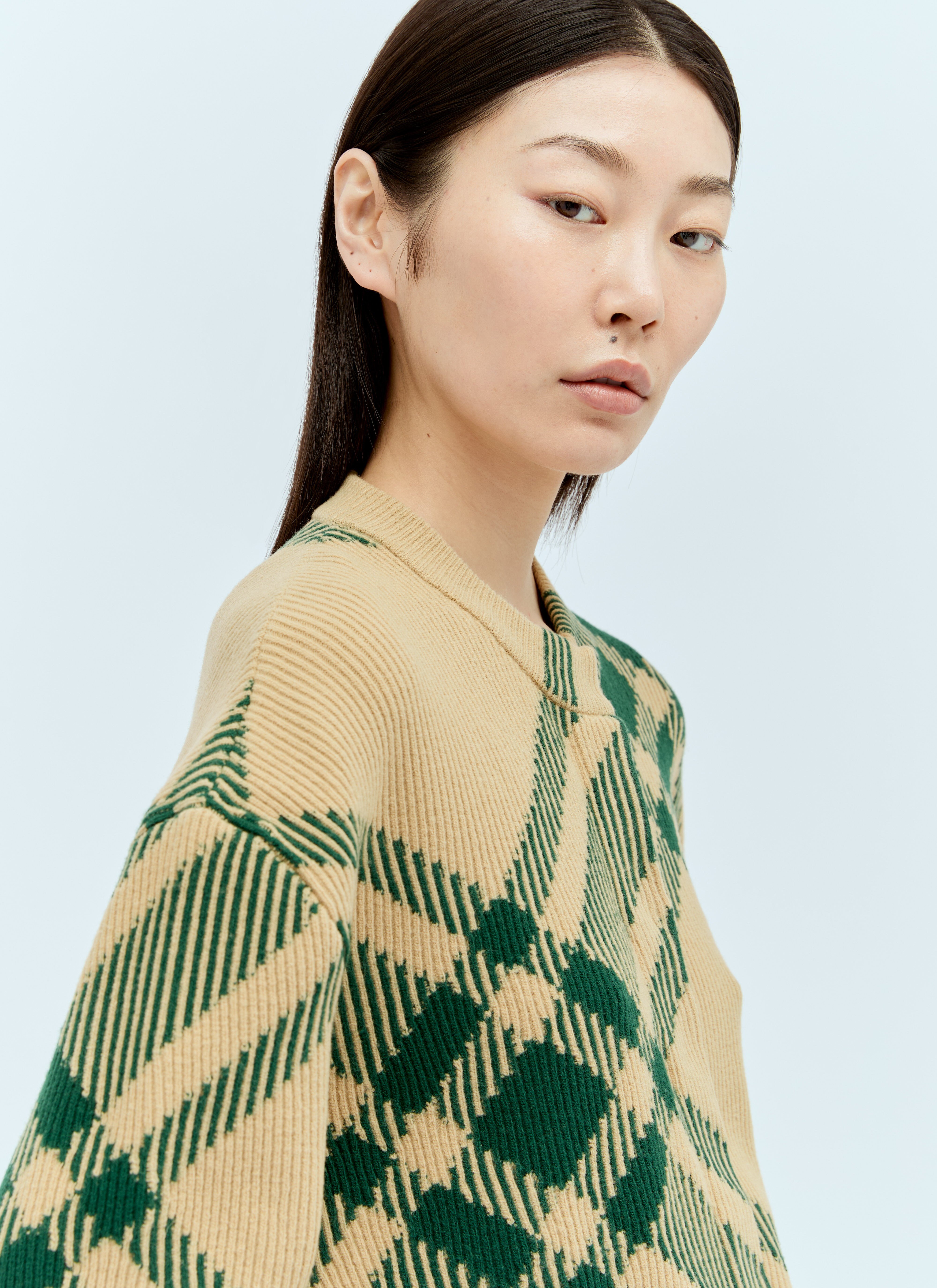 Burberry Check Wool Blend Cardigan in Beige fur Damen LN CC