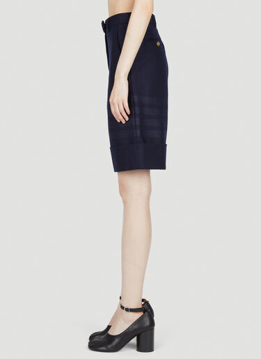 Flannel Four Bar Sack Shorts Thom Browne Flannel Four Bar Sack Shorts Navy thb0253026