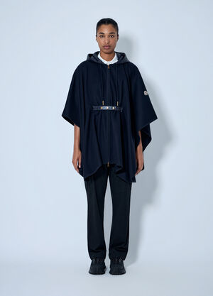 Moncler Hooded Cape with Belted Waist Navy mon0265094