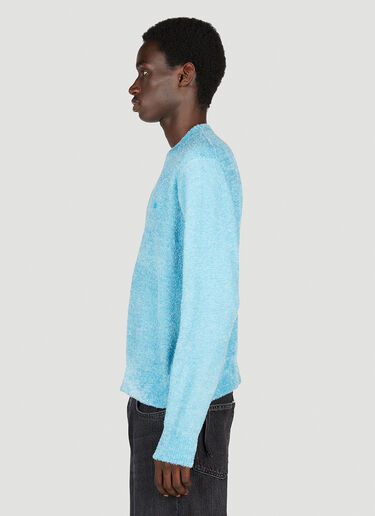 Acne Studios Face Patch Crewneck Sweater Blue acn0153058