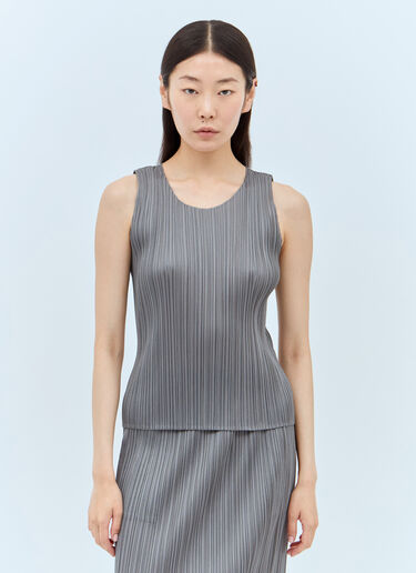 Pleats Please Issey Miyake Pleated Tank Top Grey plp0256014