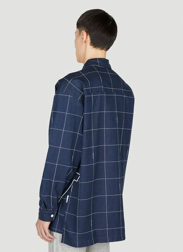 Saintwoods Contrast Stitch Flannel Shirt Navy swo0151004