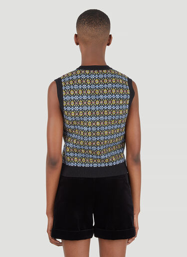 Saint Laurent Pattern Vest Sweater Black sla0245014