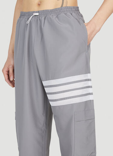 Packable Four Bar Pants Thom Browne Packable Four Bar Pants Grey thb0151035
