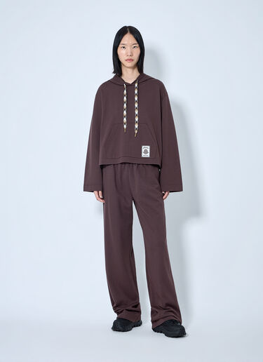 Moncler Hooded Sweatshirt with Contrast Drawstrings Brown mon0265100