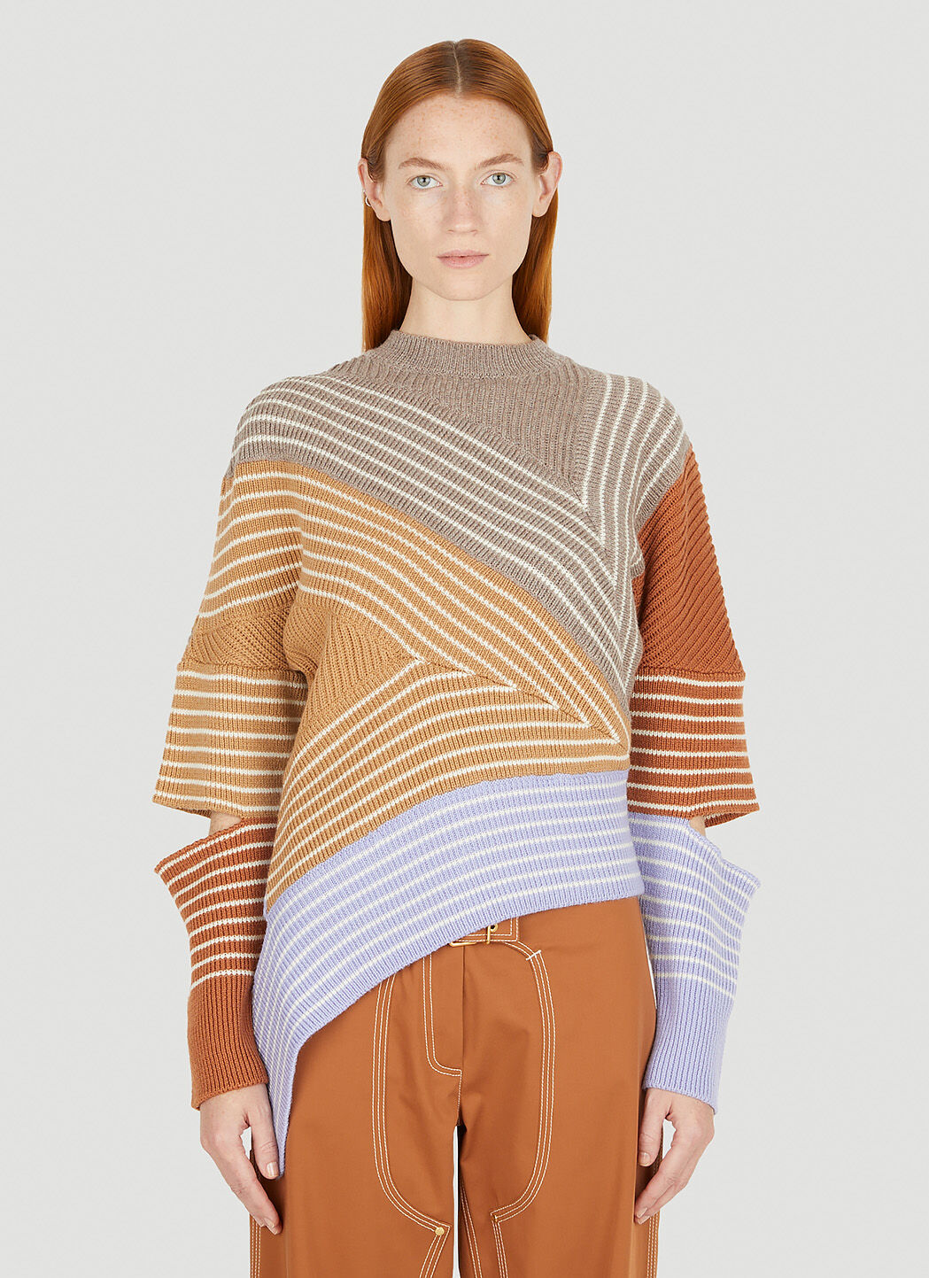 Stella Mccartney 3d stripes Asymmetric Sweater In Multicolor
