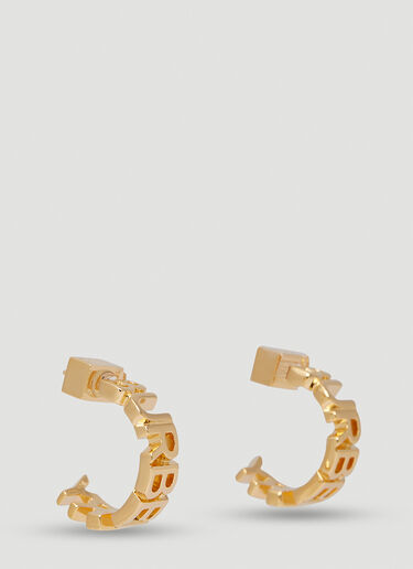 Burberry Logo Hoop Earrings Gold bur0251123