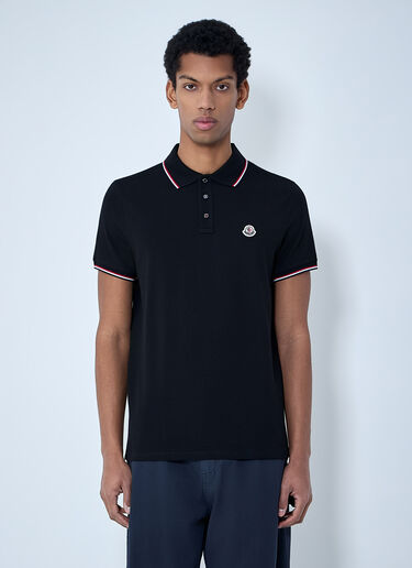 Moncler Logo Patch Polo Shirt Black mon0163035