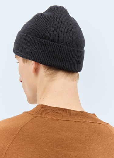 MHL by Margaret Howell Simple Ribbed Beanie Hat Black mhl0158017