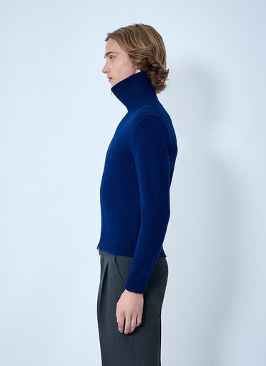 Jil Sander Zip-Up Wool Knit Cardigan Blue jil0164003