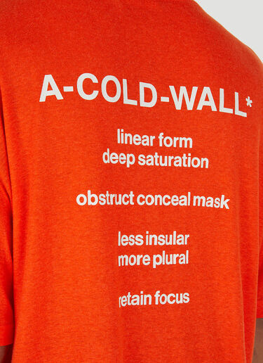 A-COLD-WALL* Artisan Slogan 프린트 티셔츠 오렌지 acw0148004