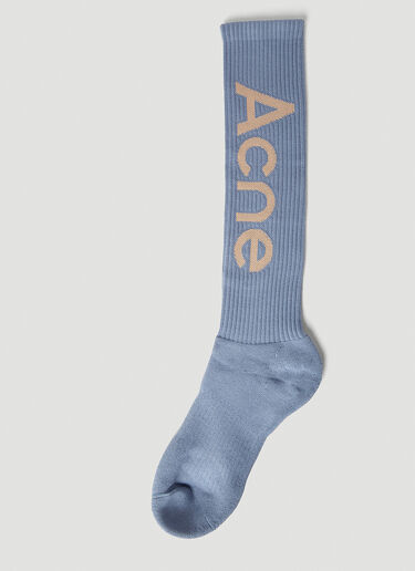 Acne Studios Logo Socks Blue acn0252071
