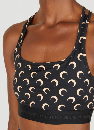 Marine Serre All Over Moon Cropped Top Black mrs0252029