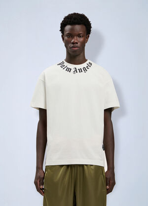 Palm Angels Neck Logo T-Shirt White pma0164086