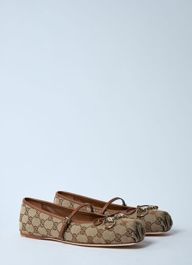 Gucci Horsebit Ballerina Flats Beige guc0259034