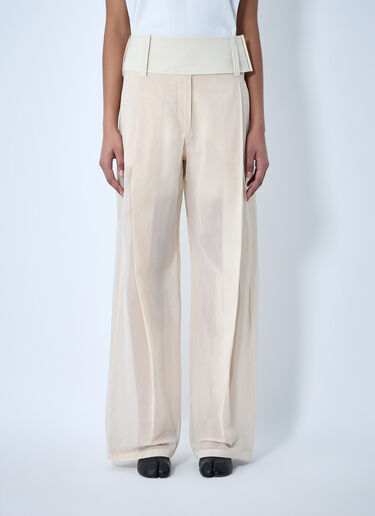 Sportmax High Waist Wide-Leg Trousers Beige spx0264063