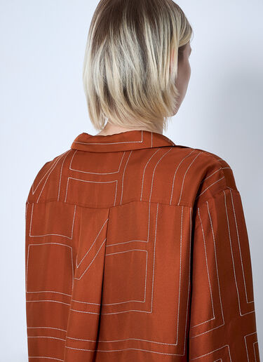 TOTEME Monogram Silk Shirt Orange tot0261020