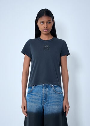 Alexander Wang Logo Motif Crewneck T-Shirt Dark Grey awg0263025