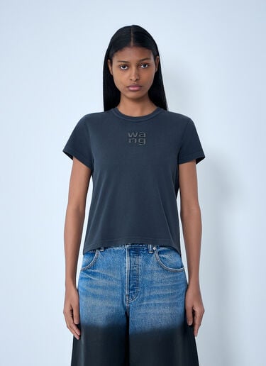 Alexander Wang Logo Motif Crewneck T-Shirt Dark Grey awg0263025