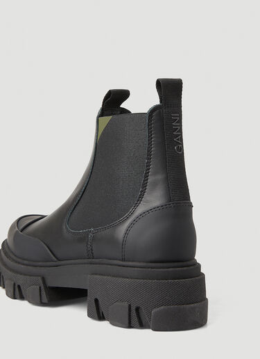 GANNI Leather Low Chelsea Boots Black gan0246120