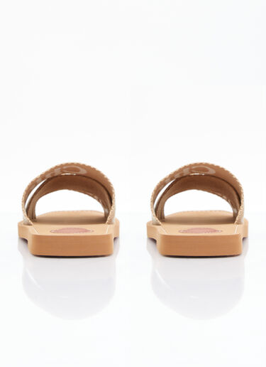 Chloé Woody Flat Mule Slides Beige chl0255040