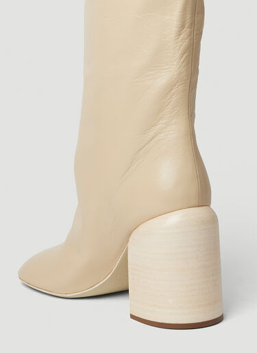 Jil Sander Nikky Stacked Heel Boot Beige jil0246017