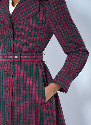 LN-CC® - Vivienne Westwood: Belted Button-Down Trench Coat - Burgundy Vivienne Westwood Belted Button-Down Trench Coat Burgundy vvw0265001