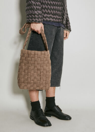 Isa Boulder Handweave Shoulder Bag Beige isa0154001