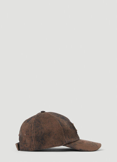Dolce & Gabbana Distressed Logo Plaque Baseball Hat Brown dol0152015