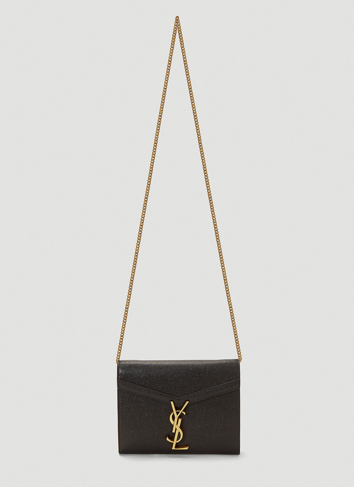 Saint Laurent Cassandra Wallet Shoulder Bag In Black