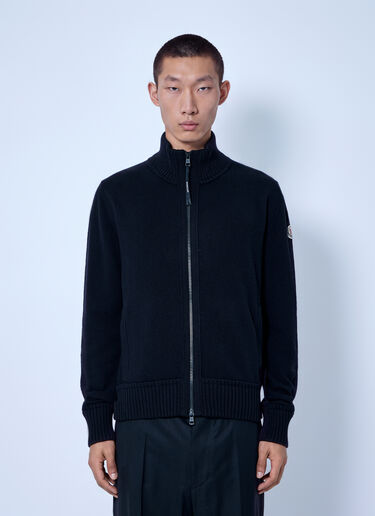 LN-CC® - Moncler: Cashmere & Wool Zip-Up Cardigan - Black Moncler Cashmere & Wool Zip-Up Cardigan Black mon0166052